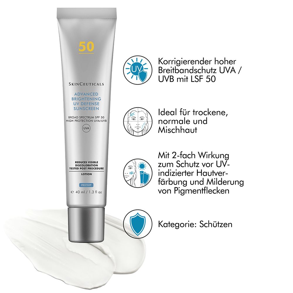 SkinCeuticals ADVANCED BRIGHTENING UV DEFENSE SUNSCREEN LSF 50, Sonnencreme für das Gesicht