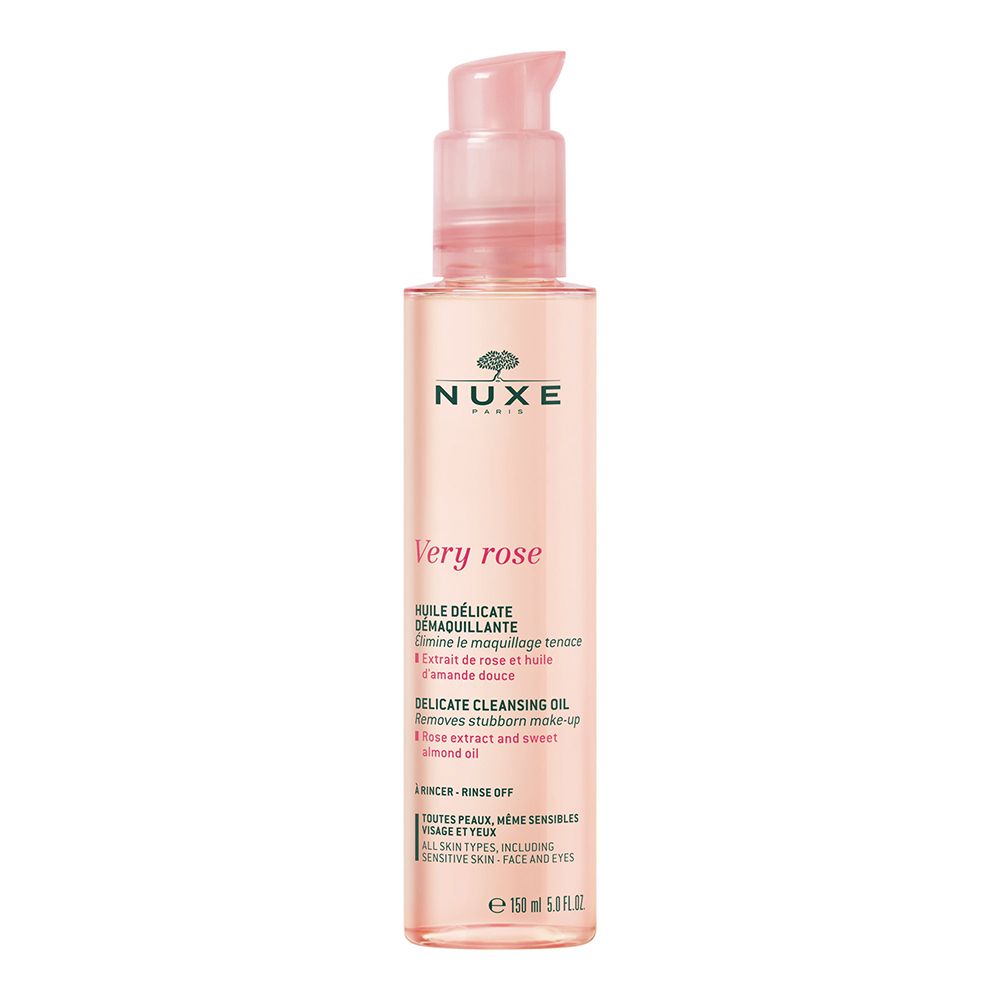 NUXE Very Rose Mizellen Reinigungsöl zur sanften Gesichtsreinigung und Make-up Entfernung im gesicht und Augenbereich bei empfindlicher Haut