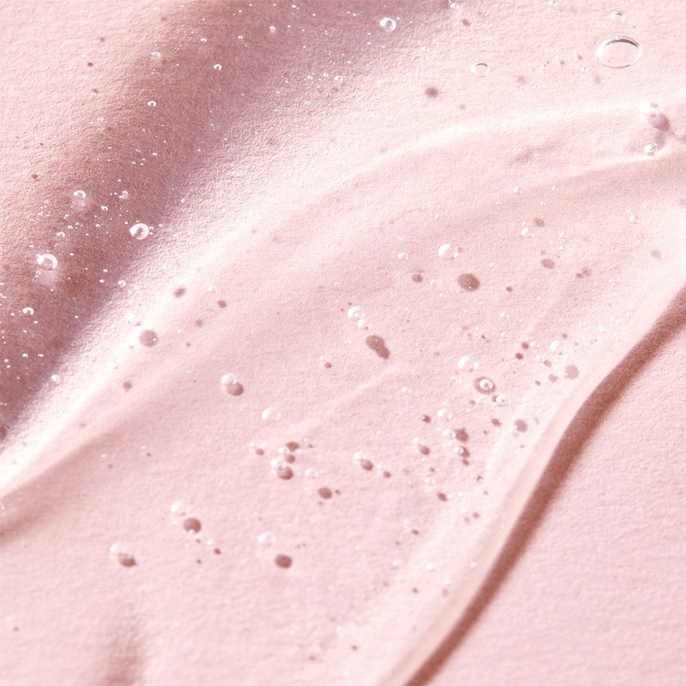 Rosa Gel-Textur mit kleinen Luftblasen.