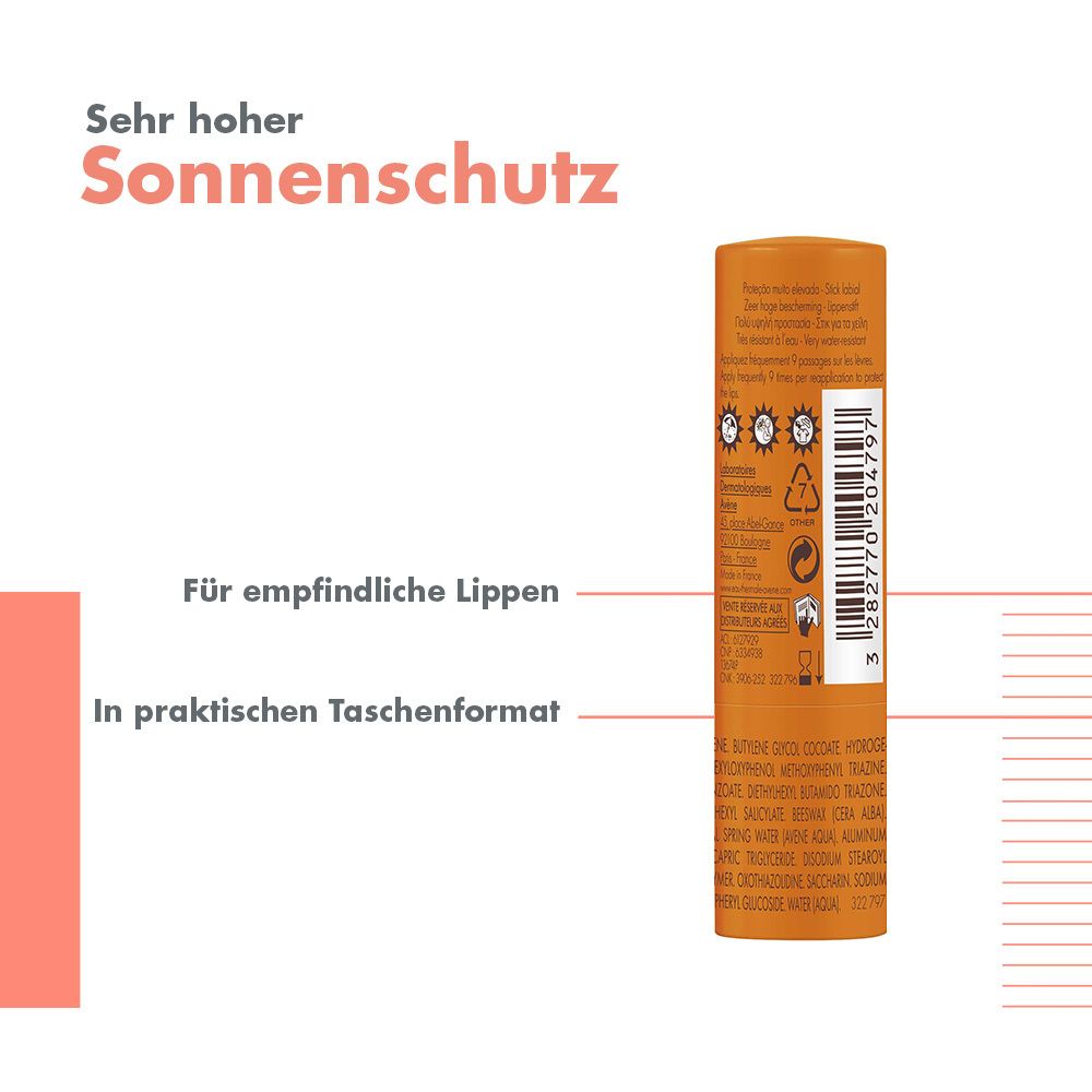 Eau Thermale Avéne stick solaire pour les lèvres SPF 50+