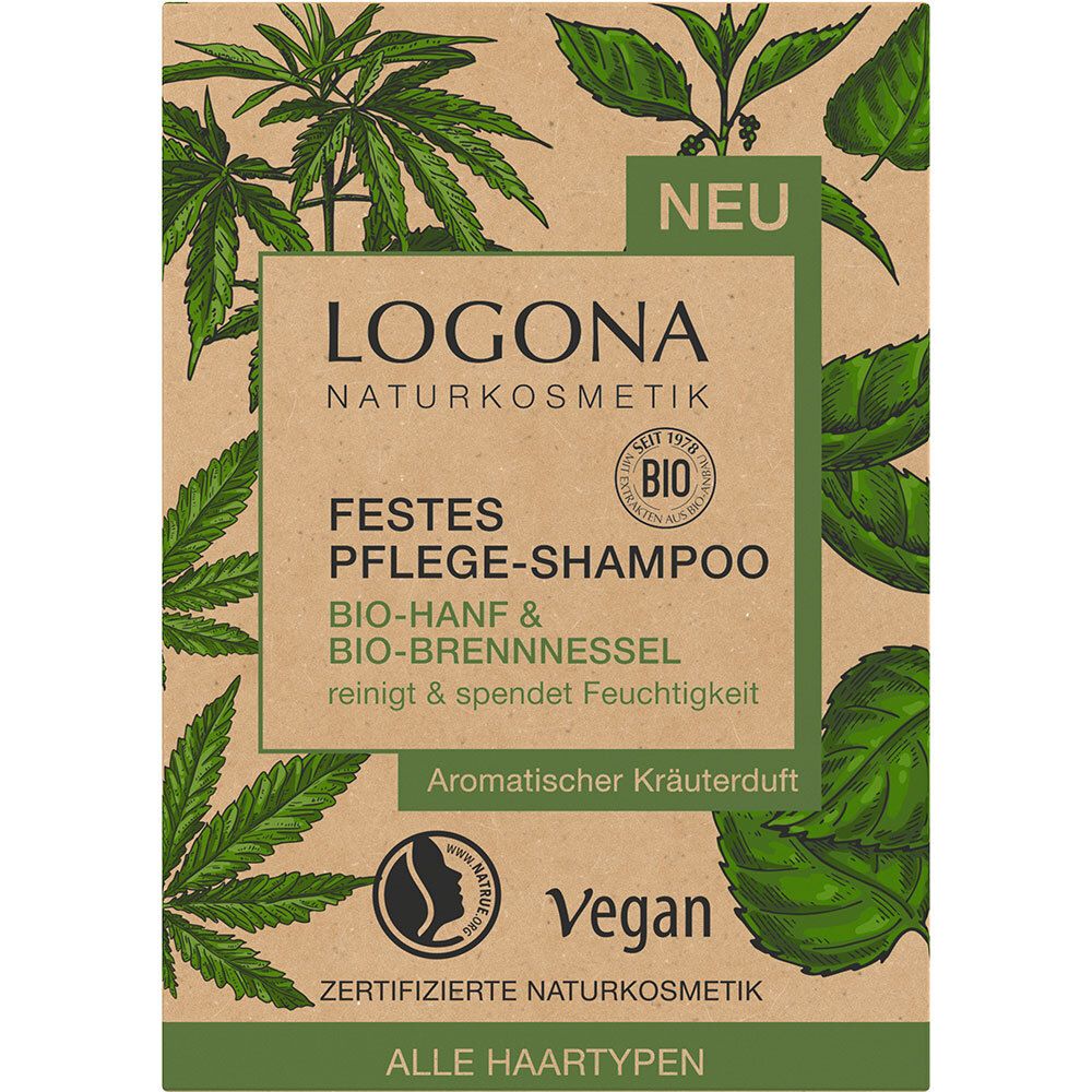 LOGONA Shampooing soin solide chanvre bio & ortie bio