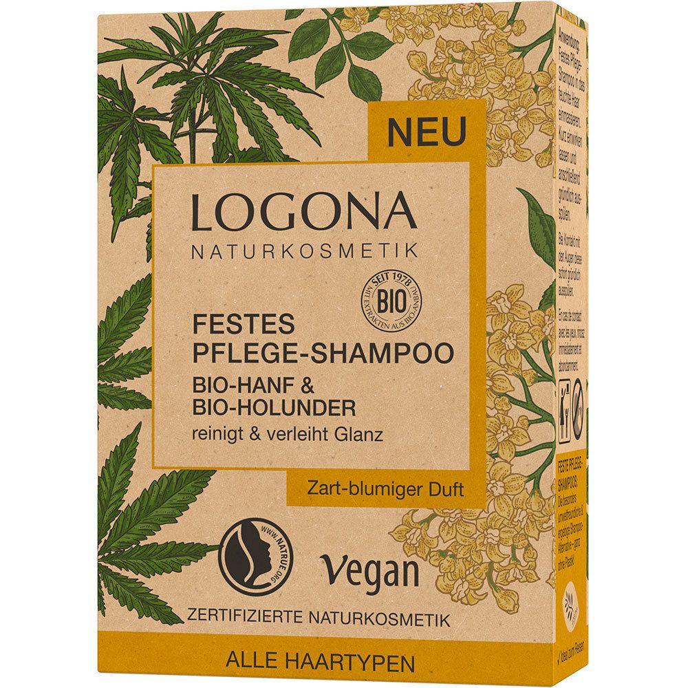 LOGONA Festes Pflege-Shampoo Bio-Hanf & Bio-Holunder