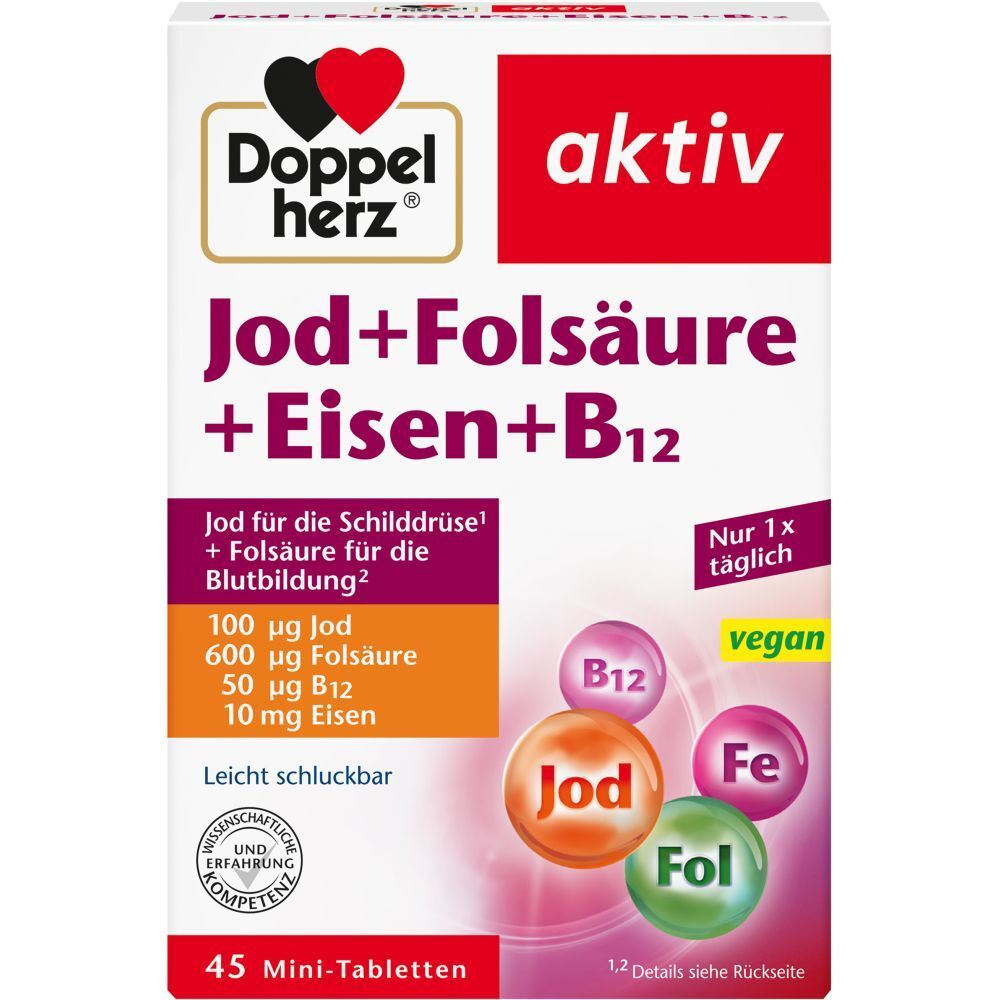 Doppelherz iode + acide folique + fer + B12