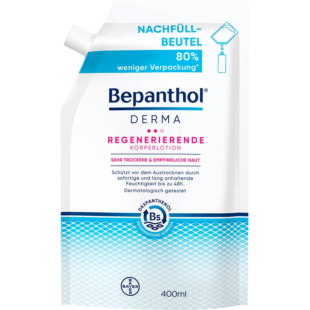 Bepanthol® DERMA Regenerierende Körperlotion, Köperpflege für empfindliche und sehr trockene Haut, dermatologisch getestete Feuchtigkeitscreme mit Dexpanthenol