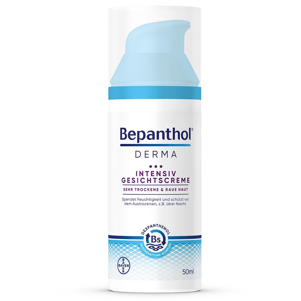 Bepanthol® DERMA Intensiv Gesichtscreme, Gesichtspflege für raue und sehr trockene Haut, dermatologisch getestete Feuchtigkeitscreme mit Dexpanthenol, nicht-komedogene Gesichtscreme