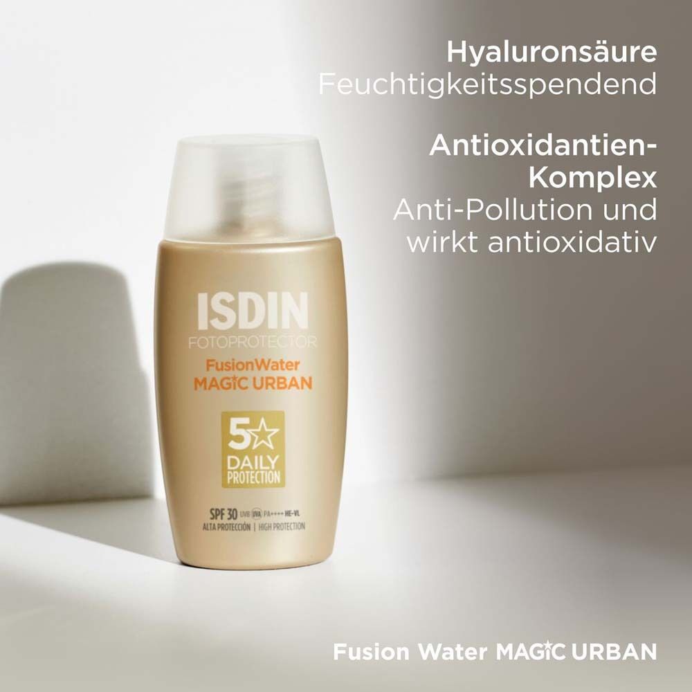 Fotoprotector ISDIN Fusion Water Urban LSF 30 ultraleichte Sonnencreme für das Gesicht