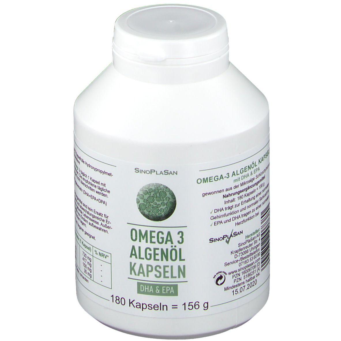 SinoPlaSan Omega 3 Algenöl DHA+EPA 180 St Redcare Apotheke