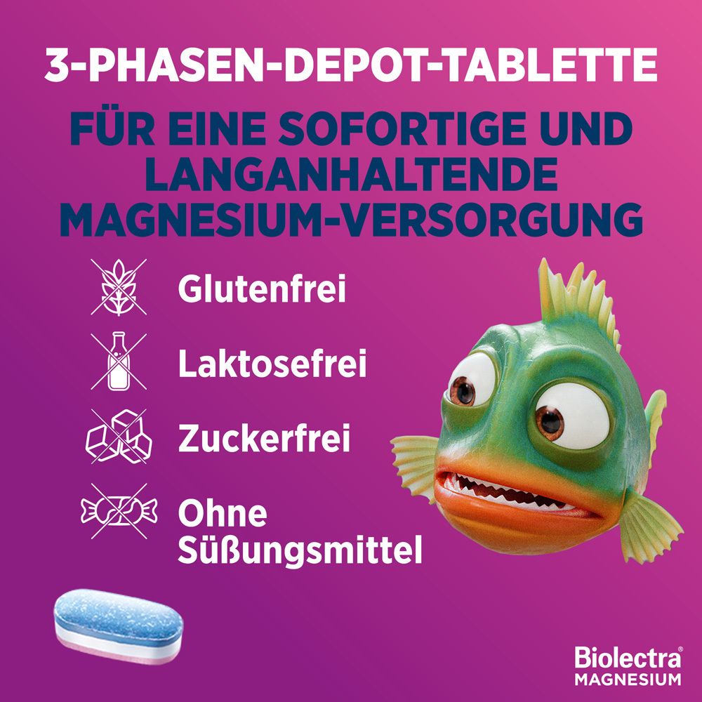 Biolectra Magnesium 400 mg Ultra-Packung. 3-Phasen-Depot-Tablette. Mit Magnesium und B-Vitaminen.