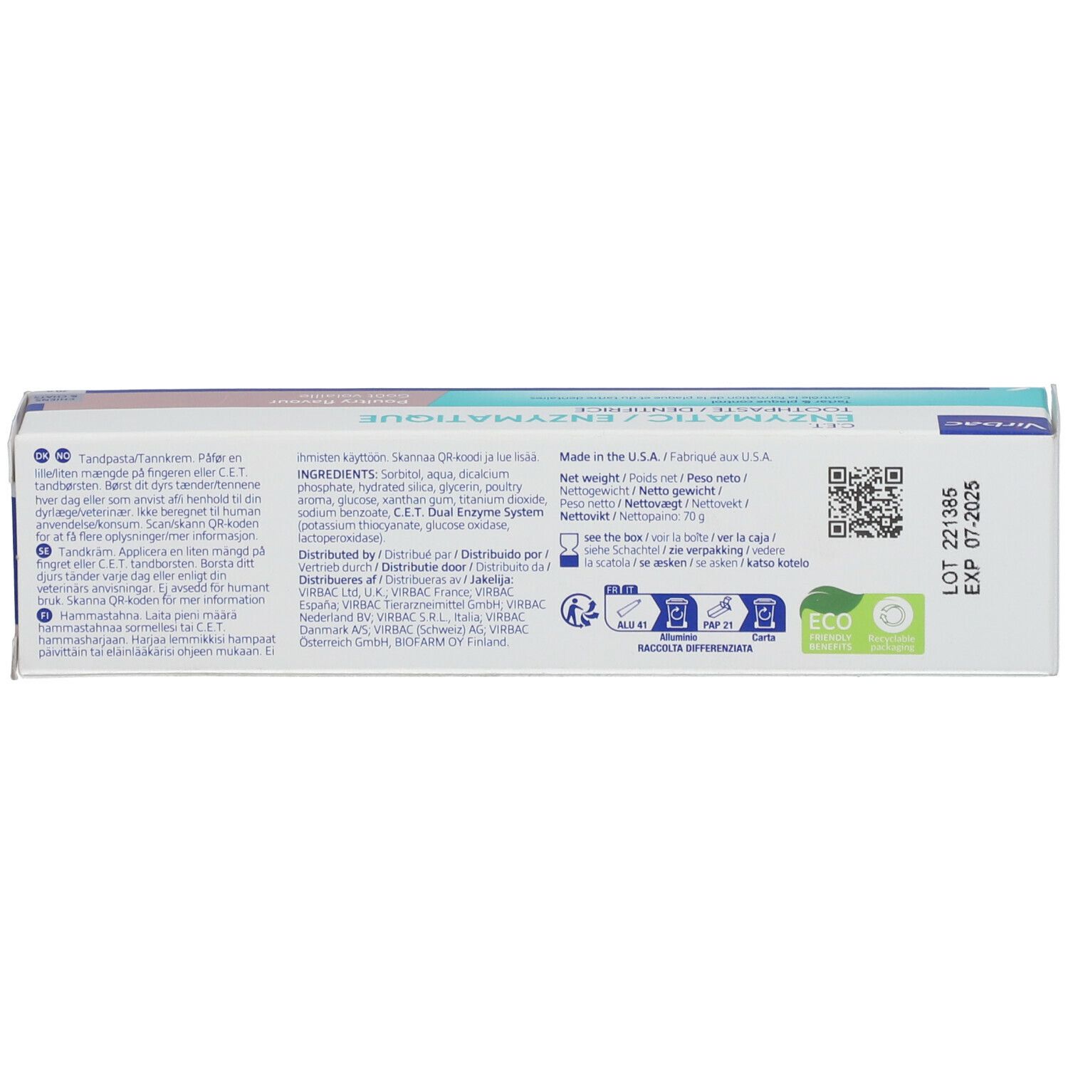 VIRBAC® dentifrice enzymatique goût volaille