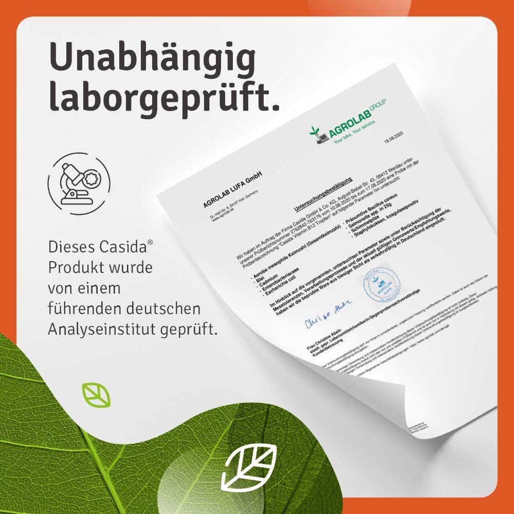 Produit Casida testé en laboratoire. Document d'AGROLAB LUFA. Institut d'analyse.