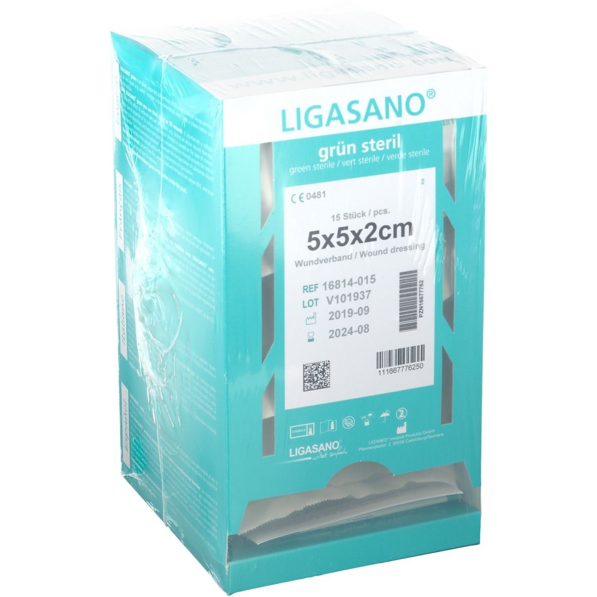 LIGASANO® grün steril 5 x 5 x 2 cm