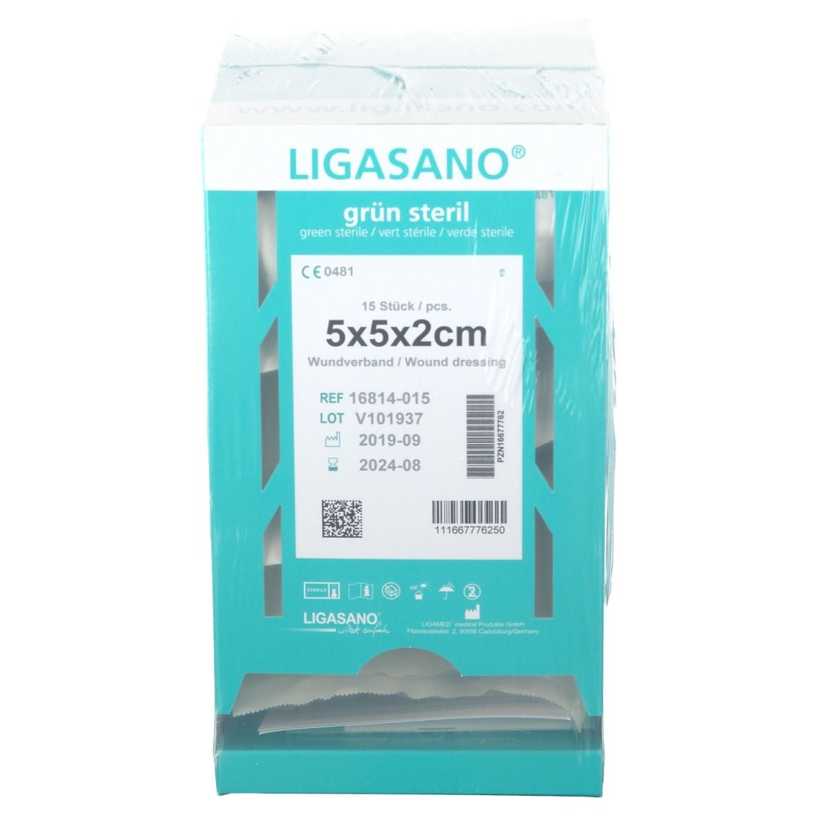 LIGASANO® grün steril 5 x 5 x 2 cm
