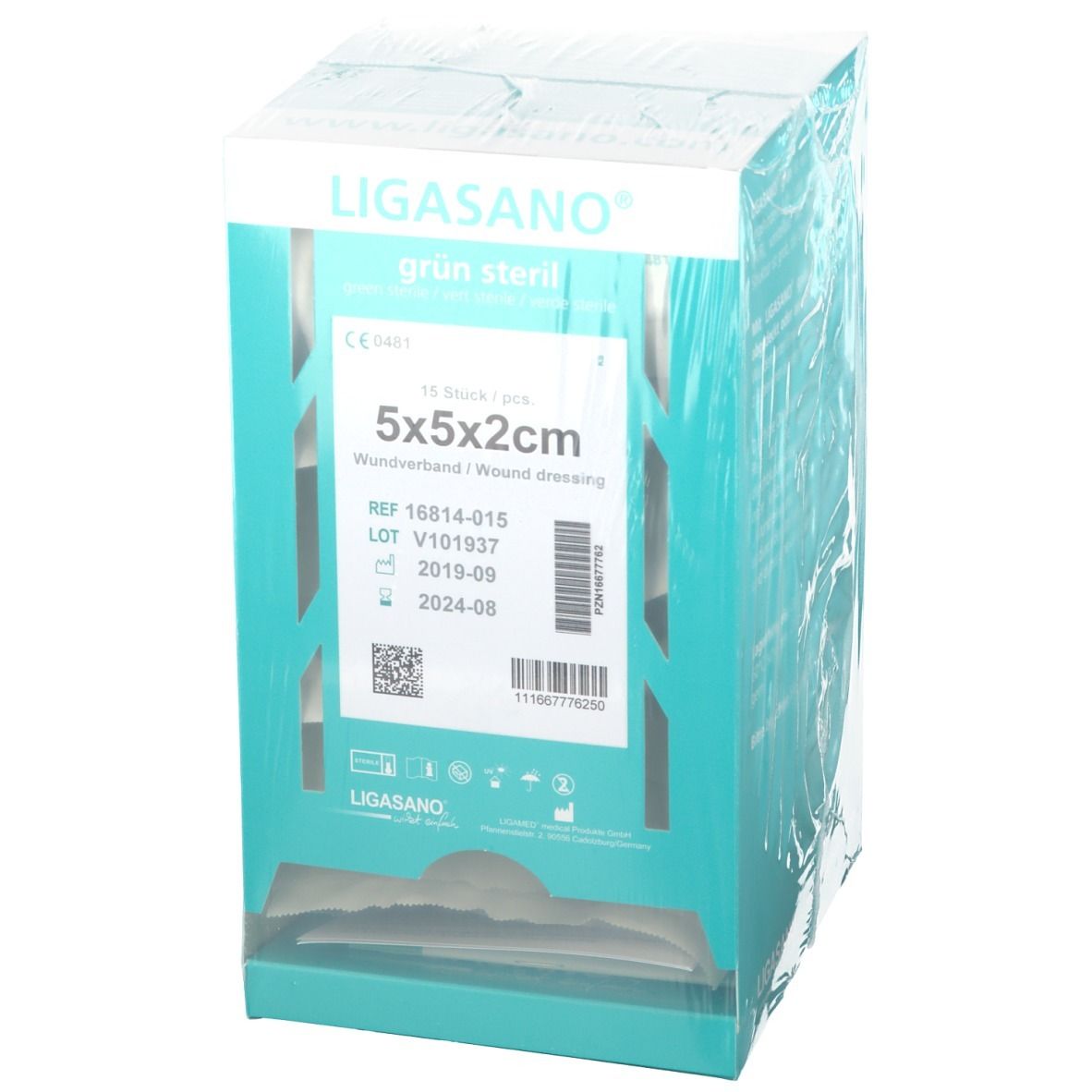LIGASANO® grün steril 5 x 5 x 2 cm