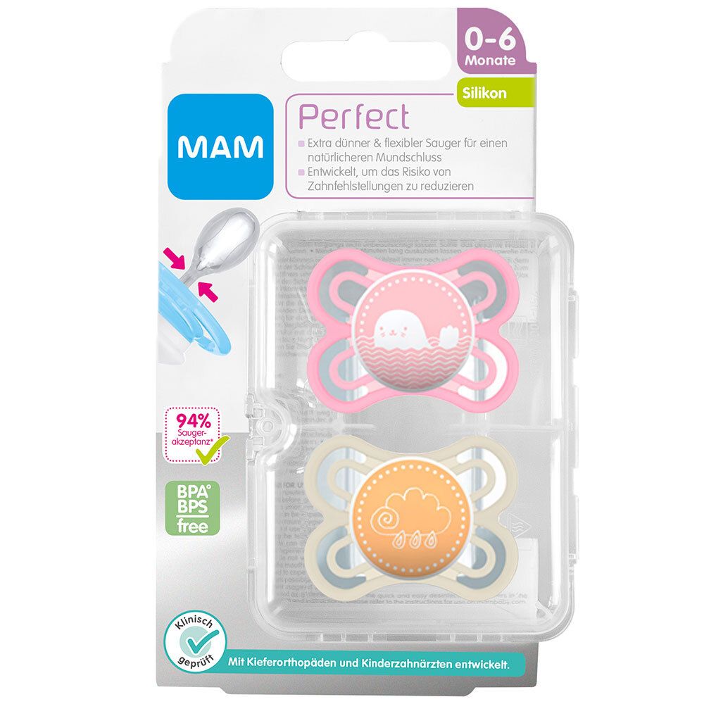 MAM Perfect Tétines en silicone 0-6 mois