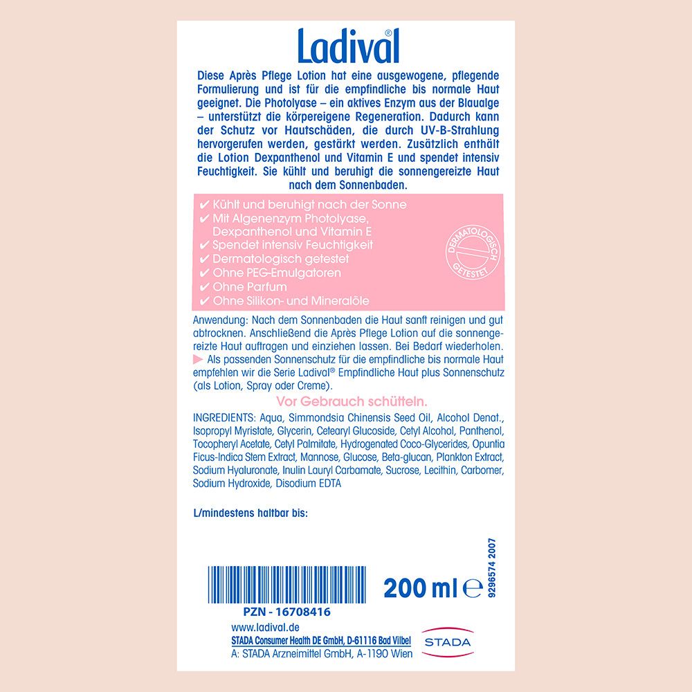 Ladival® Empfindliche Haut plus Après Lotion intensive After Sun Pflege mit Photolyase