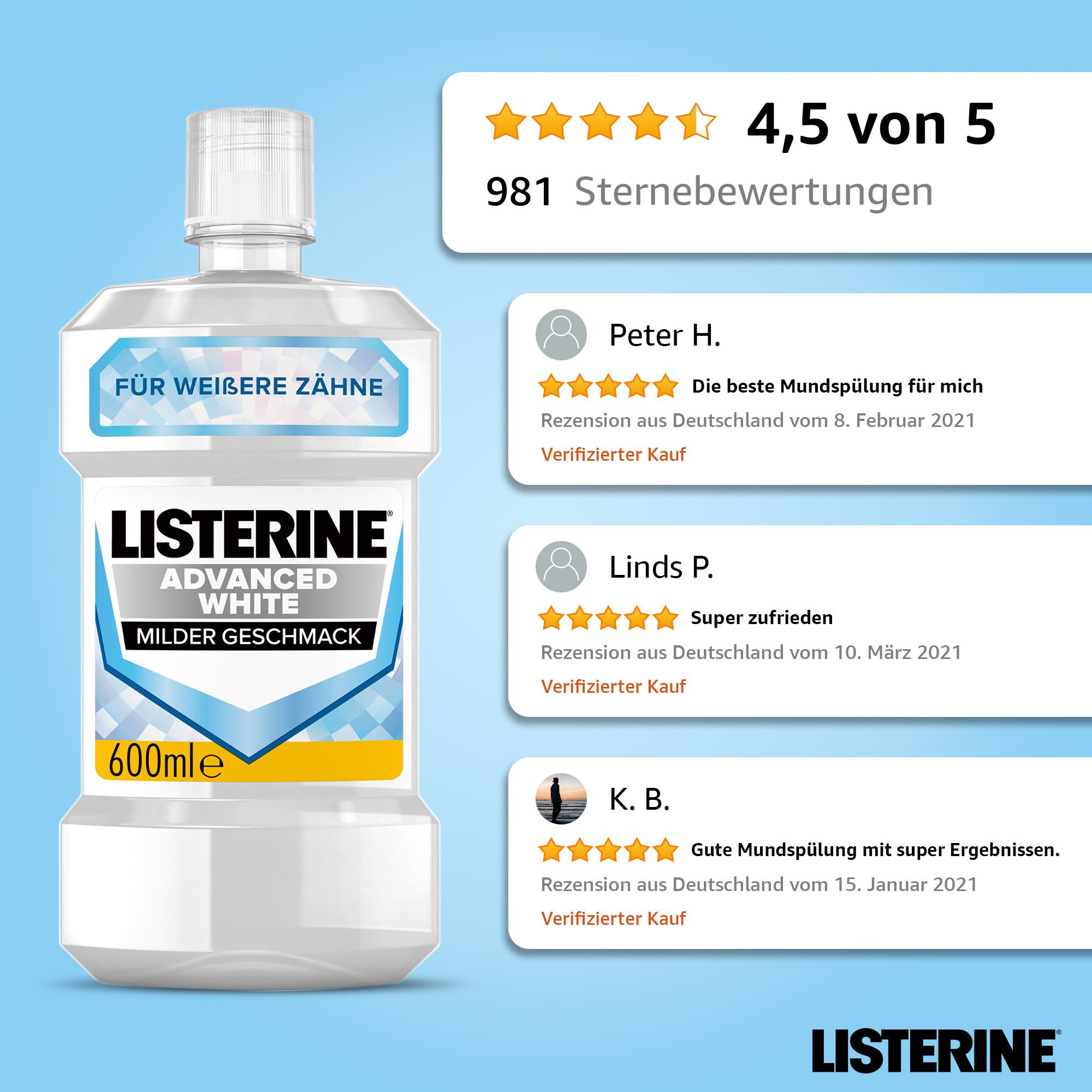 LISTERINE® Advanced White Milder Geschmack