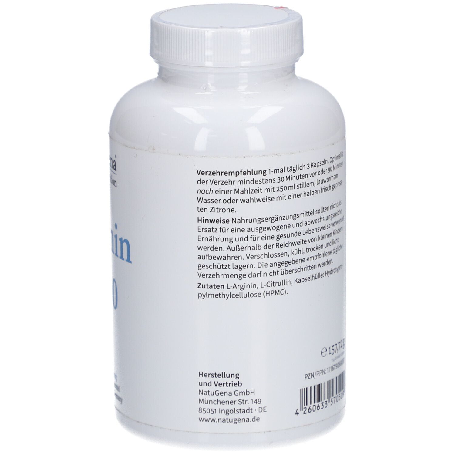 NatuGena Arginine 2000 - Arginine & Citrulline hautement dosées