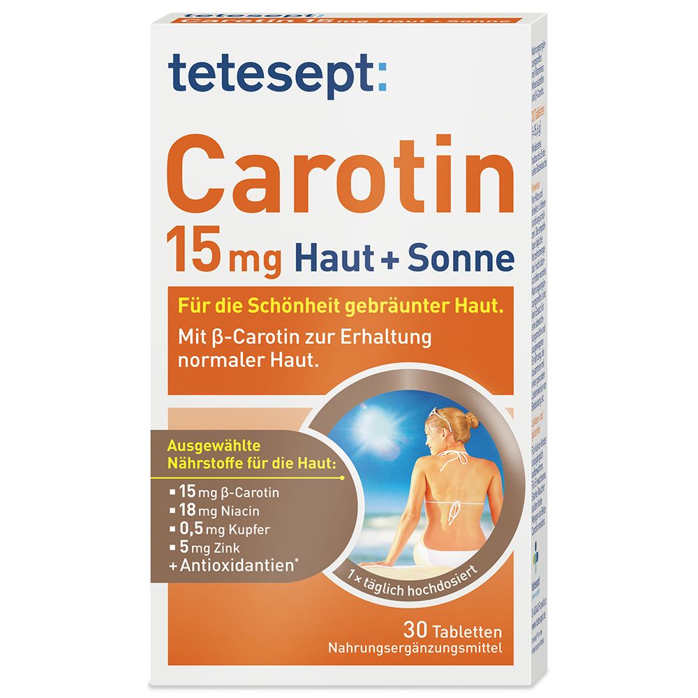 tetesept® Carotin 15 mg + Haut + Sonne