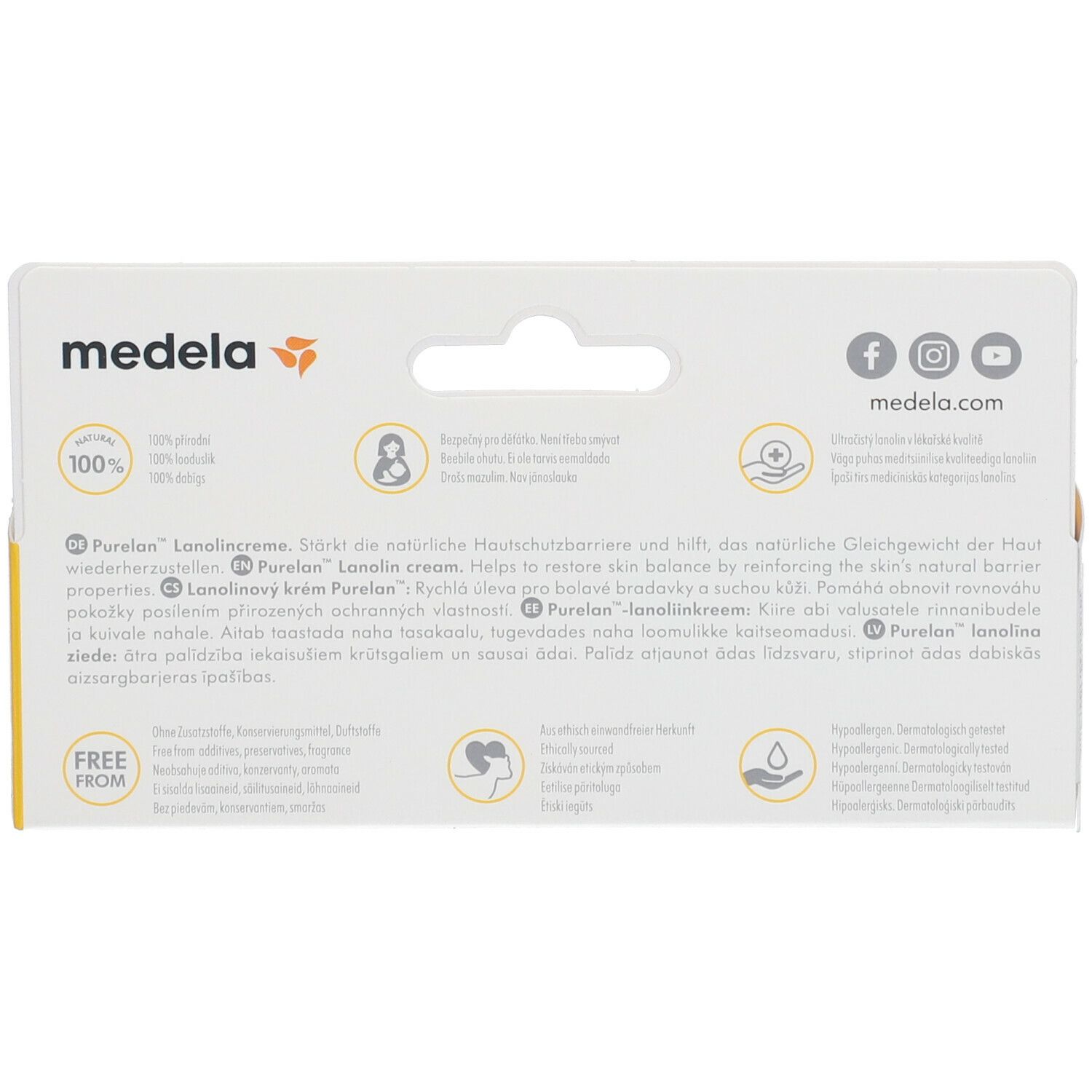 medela Purelan™ 100 Pommade thoracique de 100% Lanoline