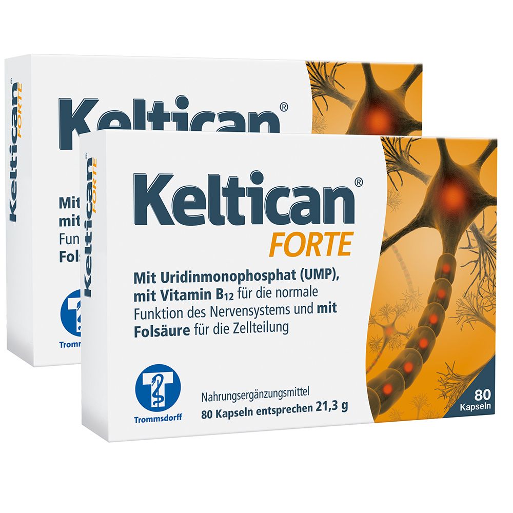 Keltican® forte Kapseln mit Uridinmonophosphat (UMP), Vitamin B12 und Folsäure zur Unterstützung der Nervenregeneration