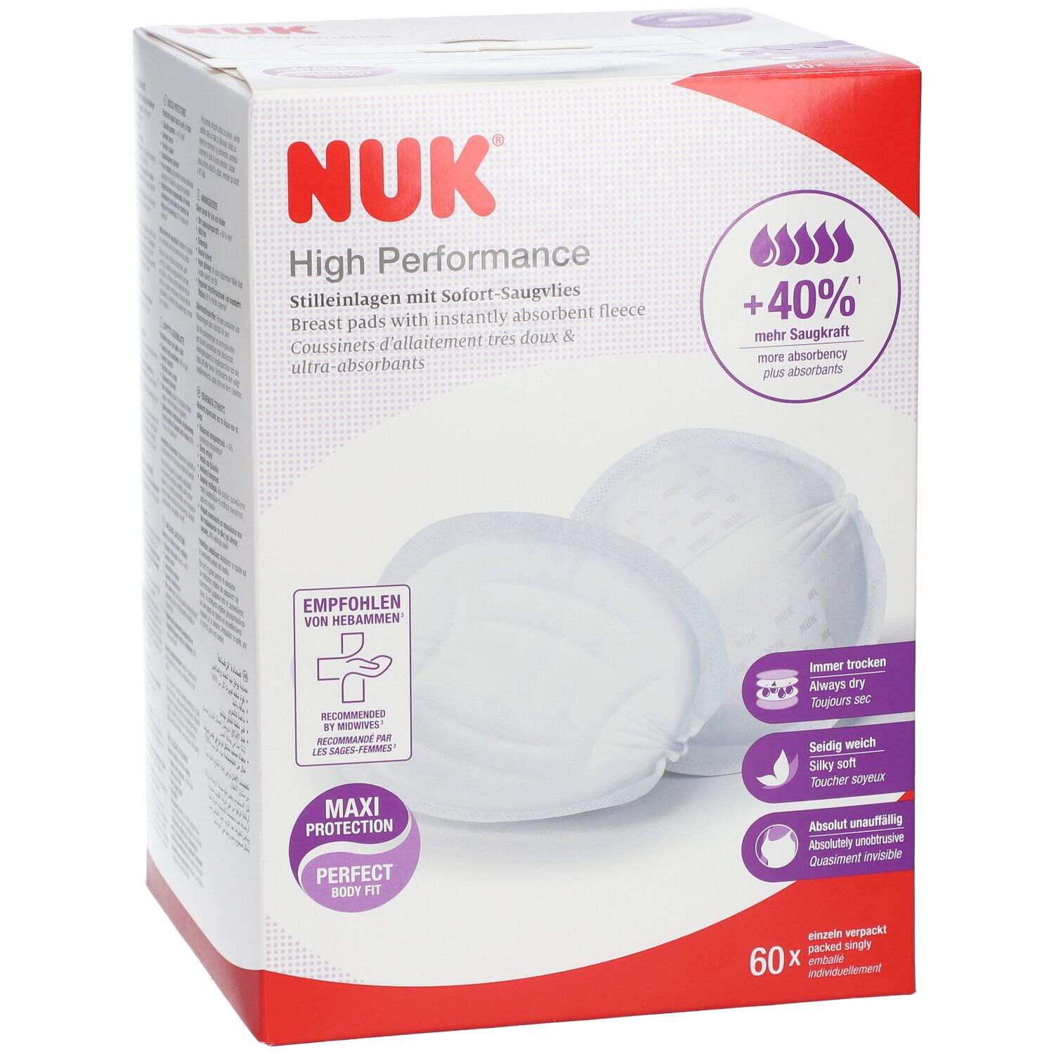 NUK High Performance Still-Einlagen mit Sofort-Saugvlies, 60 Stück.