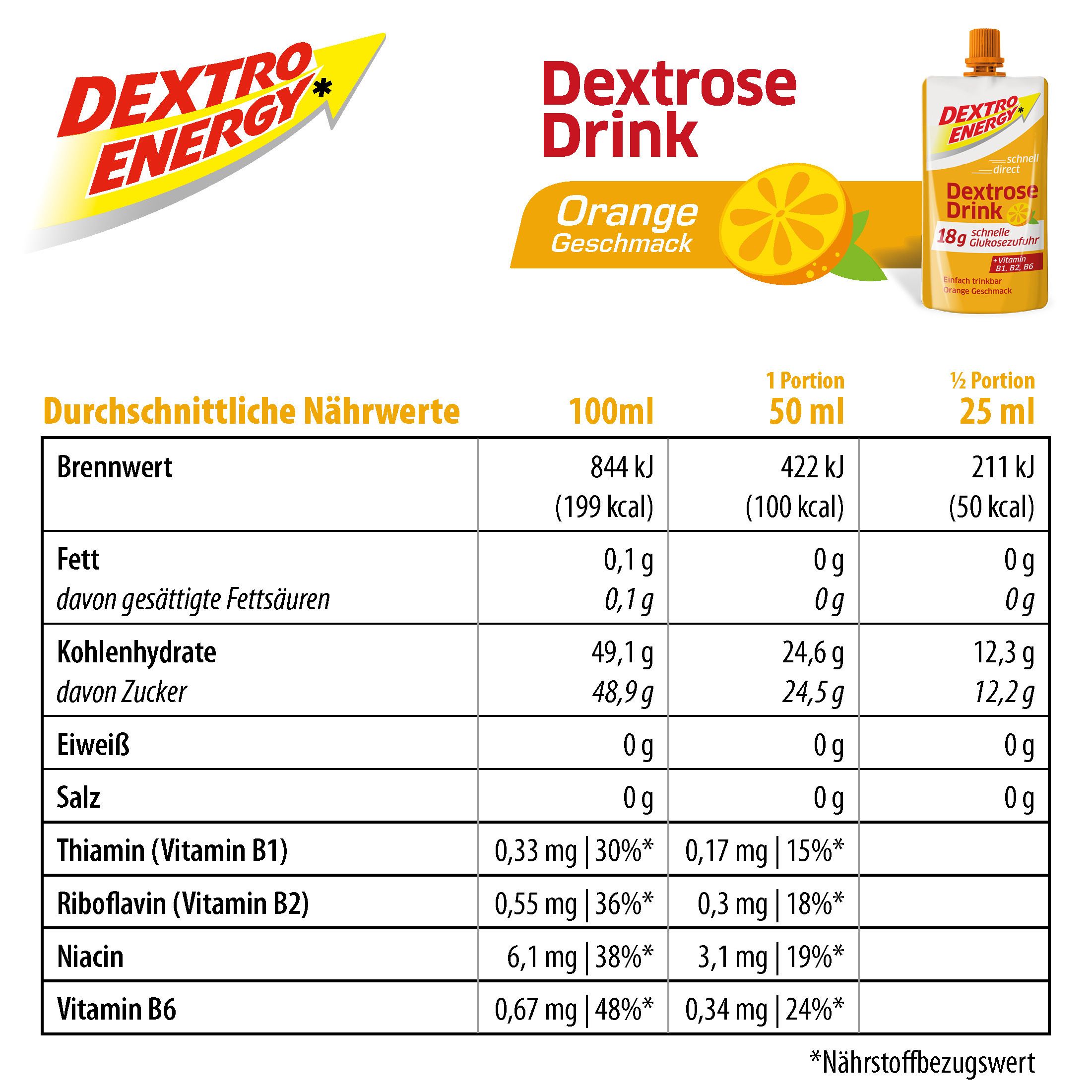 Dextro Energy Dextrose Drink Orange – 24g Glucides