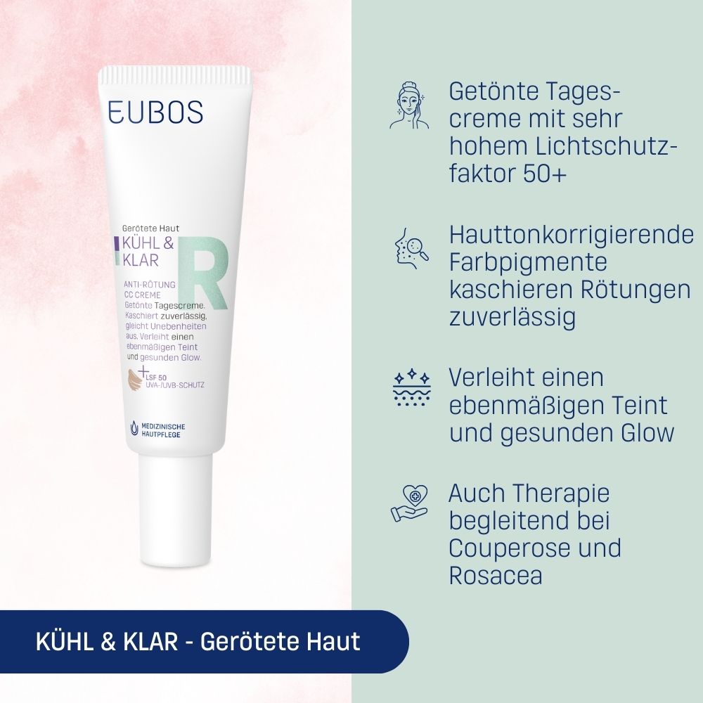 EUBOS KÜHL & KLAR ANTI-RÖTUNG CC Creme LSF 50