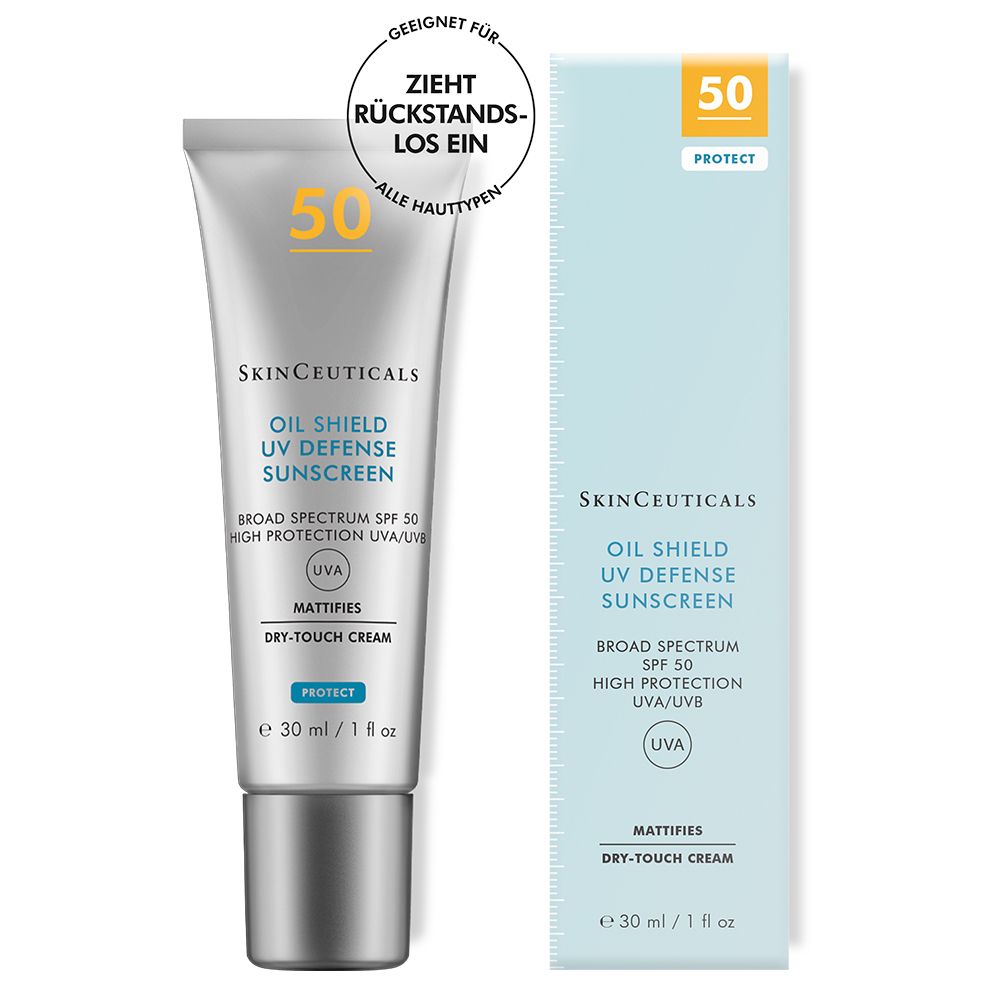 SkinCeuticals OIL SHIELD UV DEFENSE SUNSCREEN LSF 50, mattierende Gesichtssonnencreme für Mischhaut