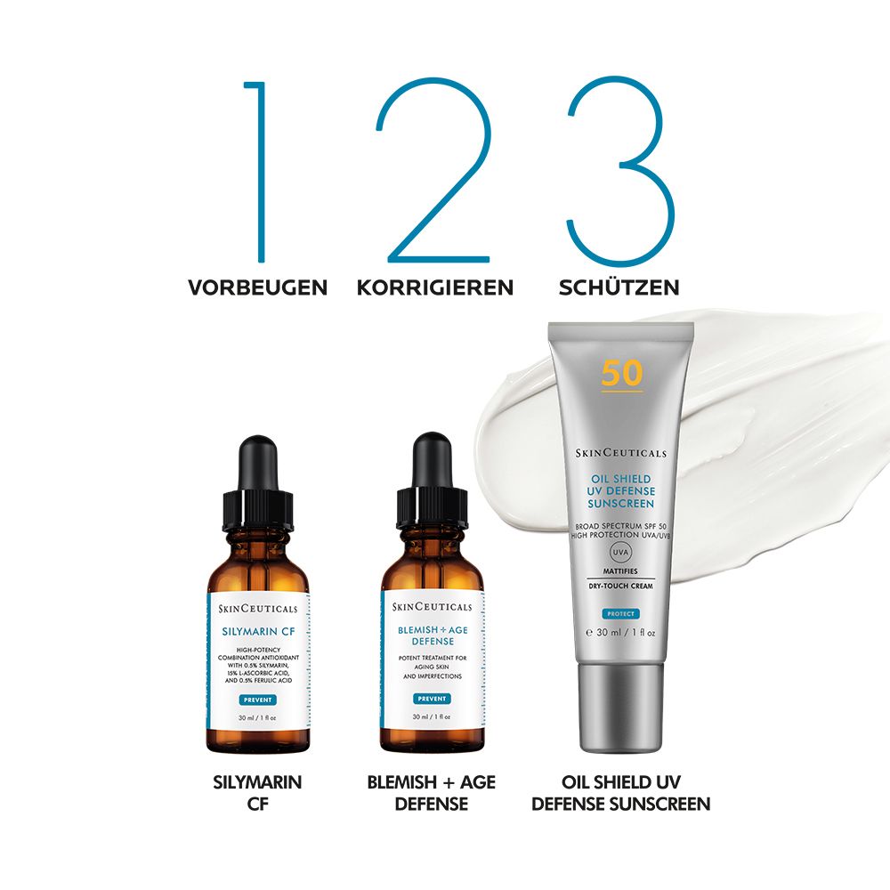 SkinCeuticals OIL SHIELD UV DEFENSE SUNSCREEN LSF 50, mattierende Gesichtssonnencreme für Mischhaut