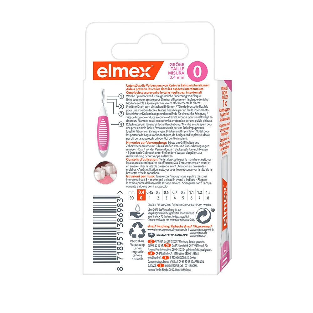 elmex® Brosses interdentaires Rose Taille 0