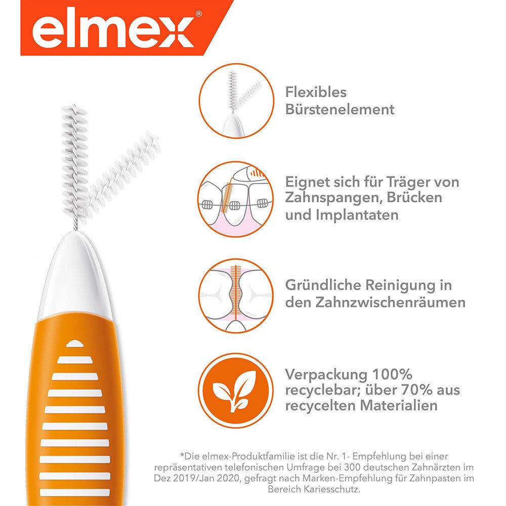 elmex Interdentalbürsten orange, Größe 1, 0,45 mm