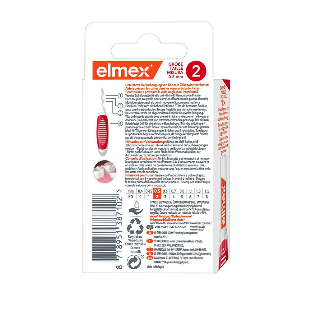 elmex® Brosses interdentaires Rouge Taille 2