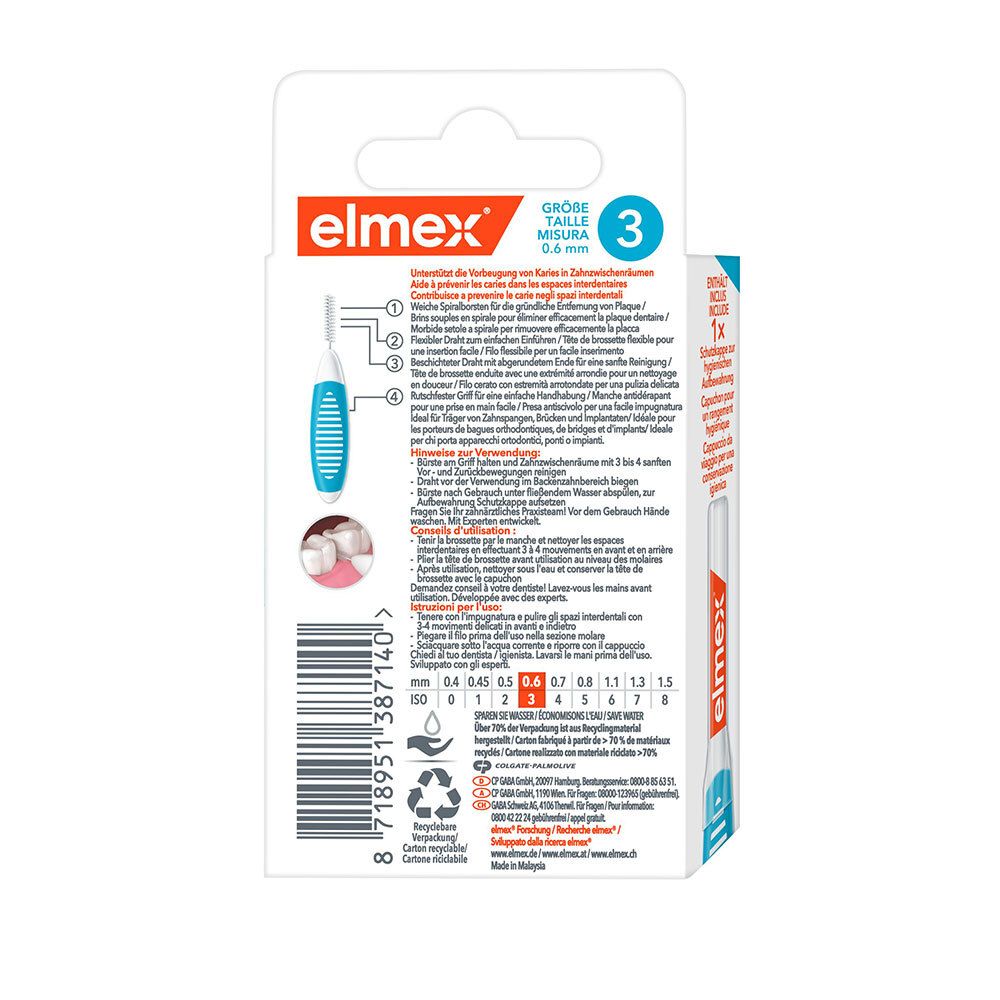 elmex® Brosses interdentaires Bleu Taille 3