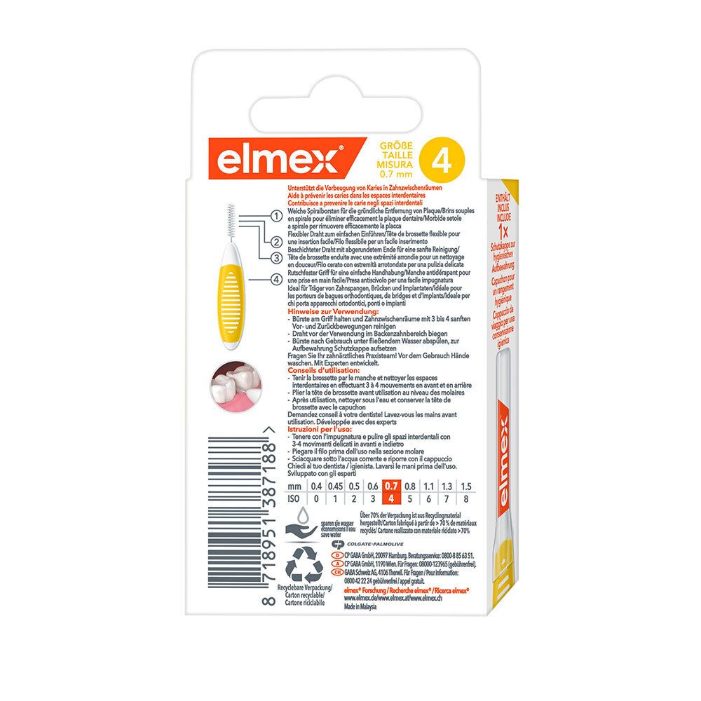 elmex Interdentalbürsten Gelb Größe 4 0,7 mm