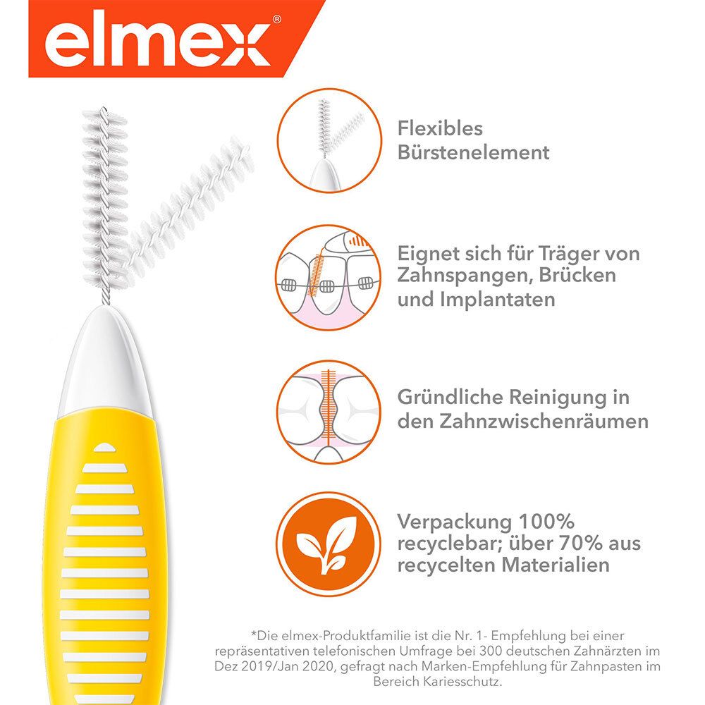 ELMEX® brossette interdentaires jaune taille 4 0,7 mm