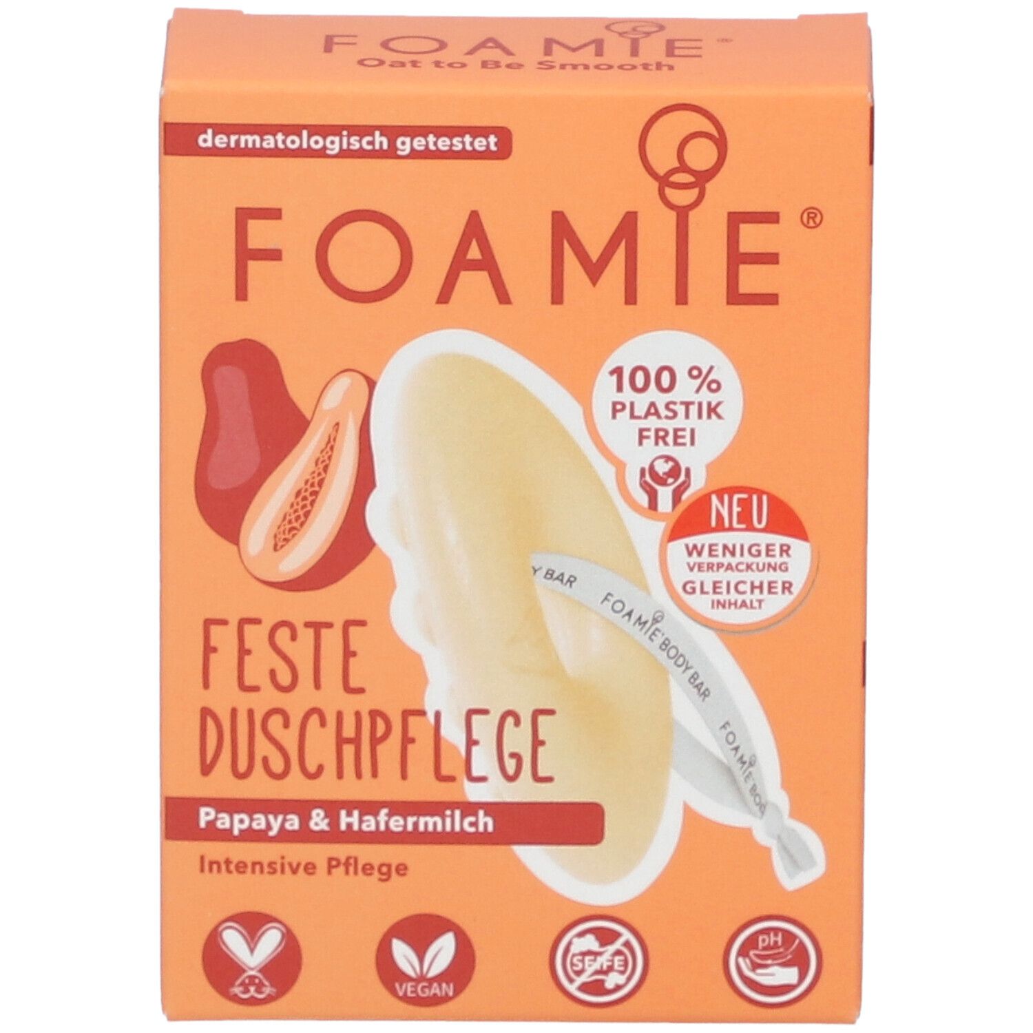FOAMIE® Feste Duschpflege Papaya & Hafermilch