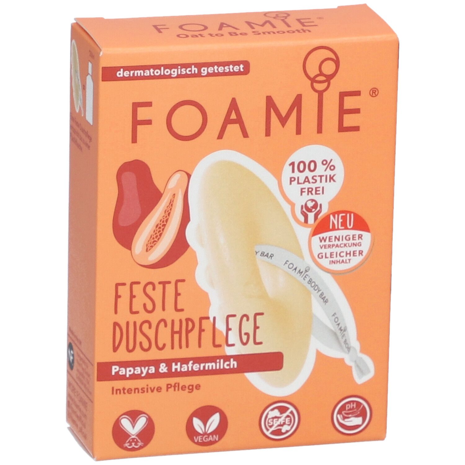 FOAMIE® Feste Duschpflege Papaya & Hafermilch