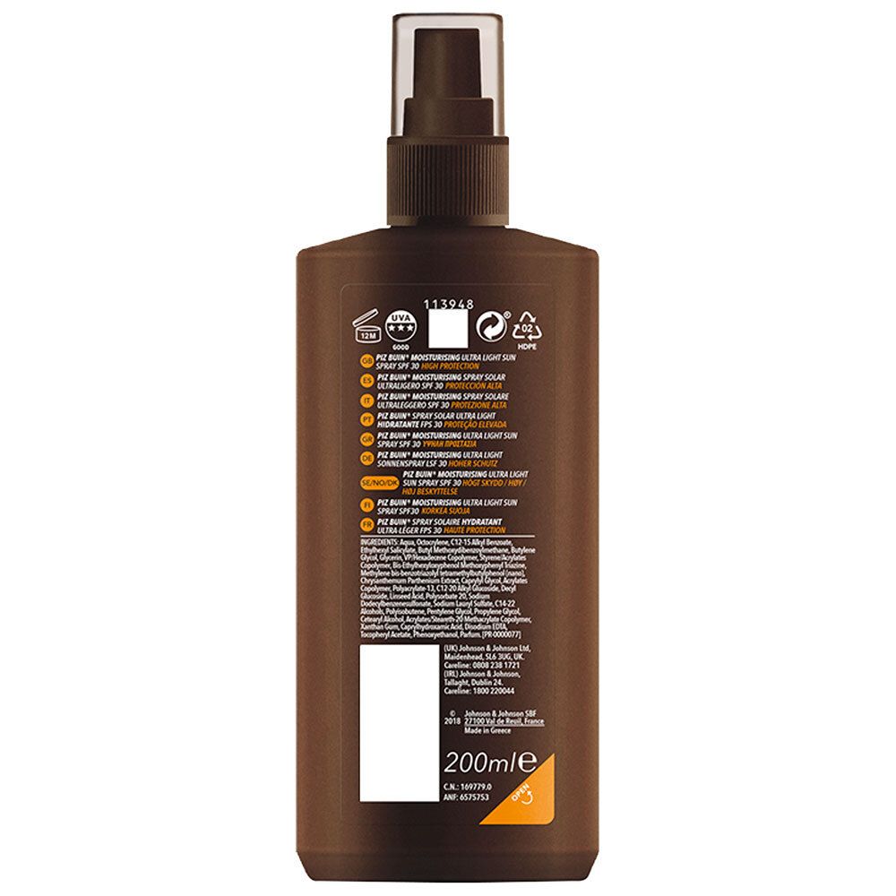 PIZ BUIN® MOISTURISING ULTRA LIGHT SUN SPRAY SPF 30