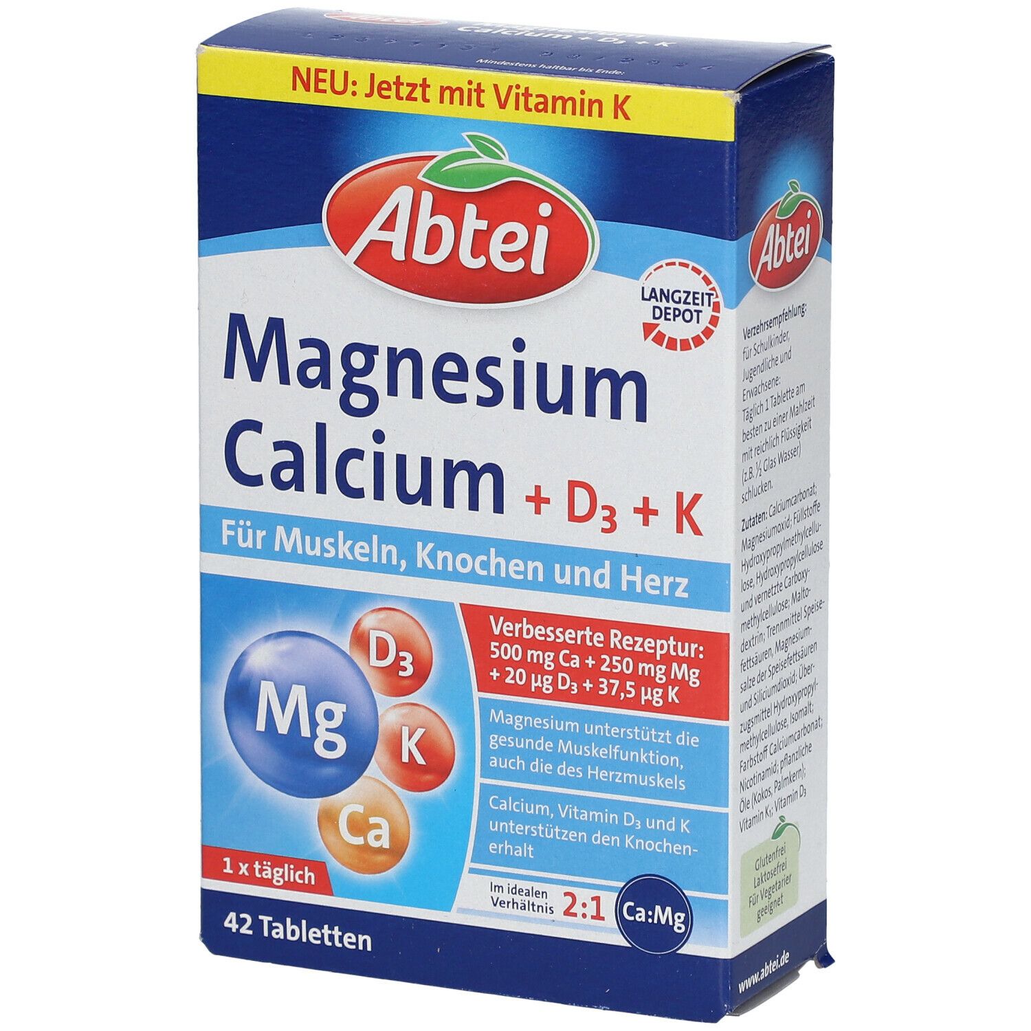 Abtei Magnésium Caclium + D3 + K