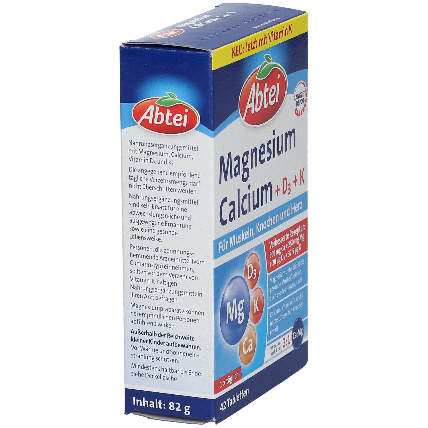 Abtei Magnésium Caclium + D3 + K