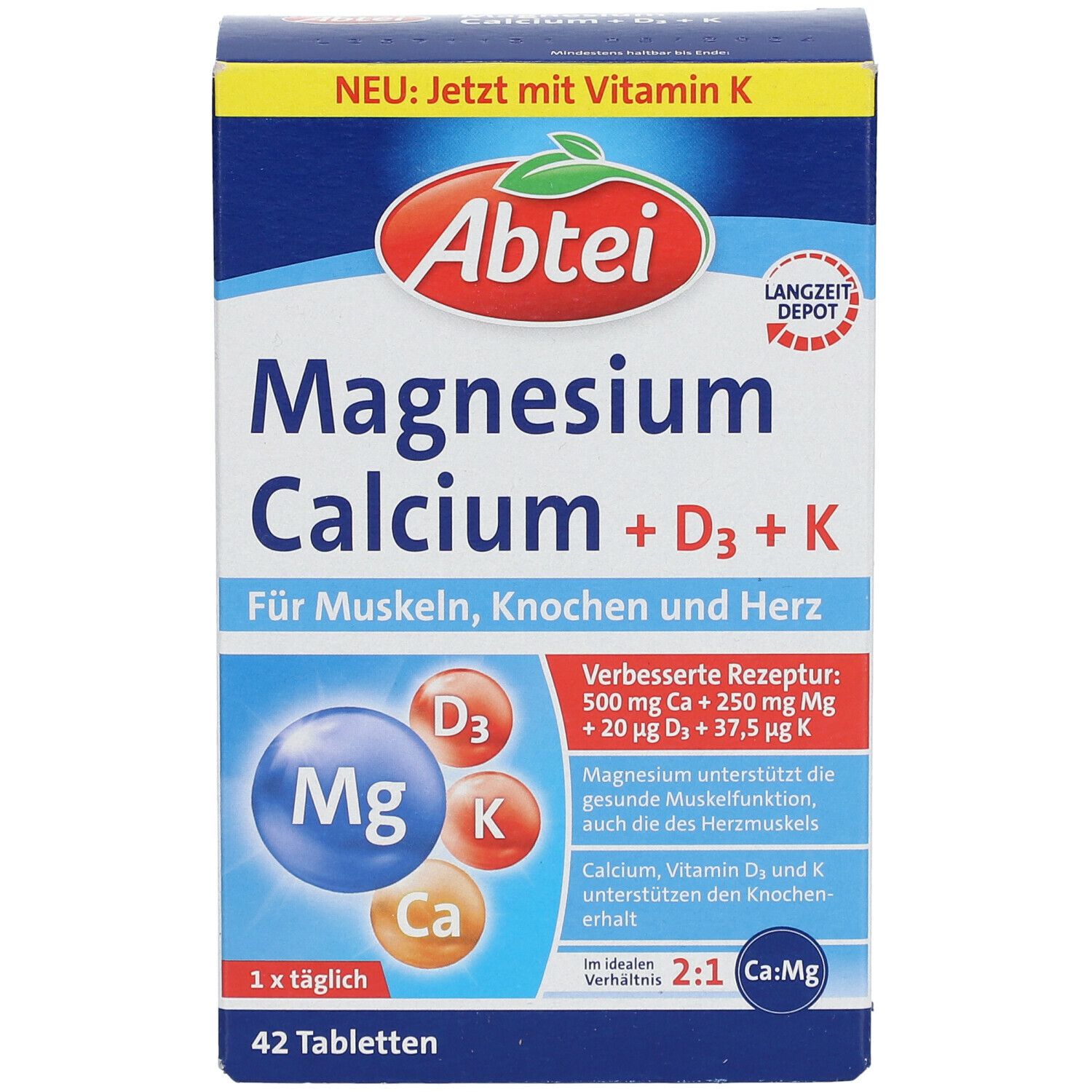 Abtei Magnésium Caclium + D3 + K