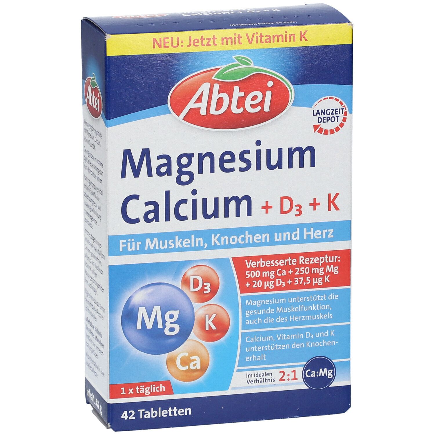 Abtei Magnésium Caclium + D3 + K