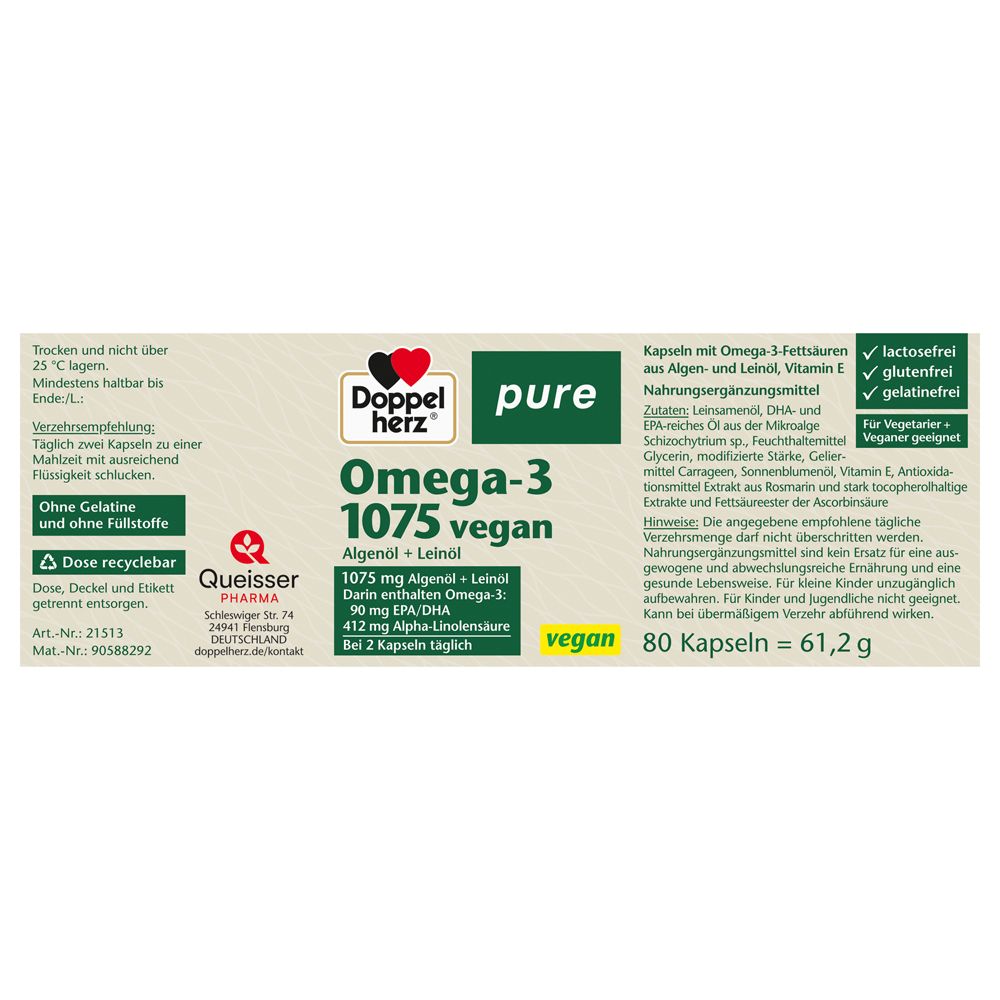 Doppelherz® pure Omega-3 1075 vegan