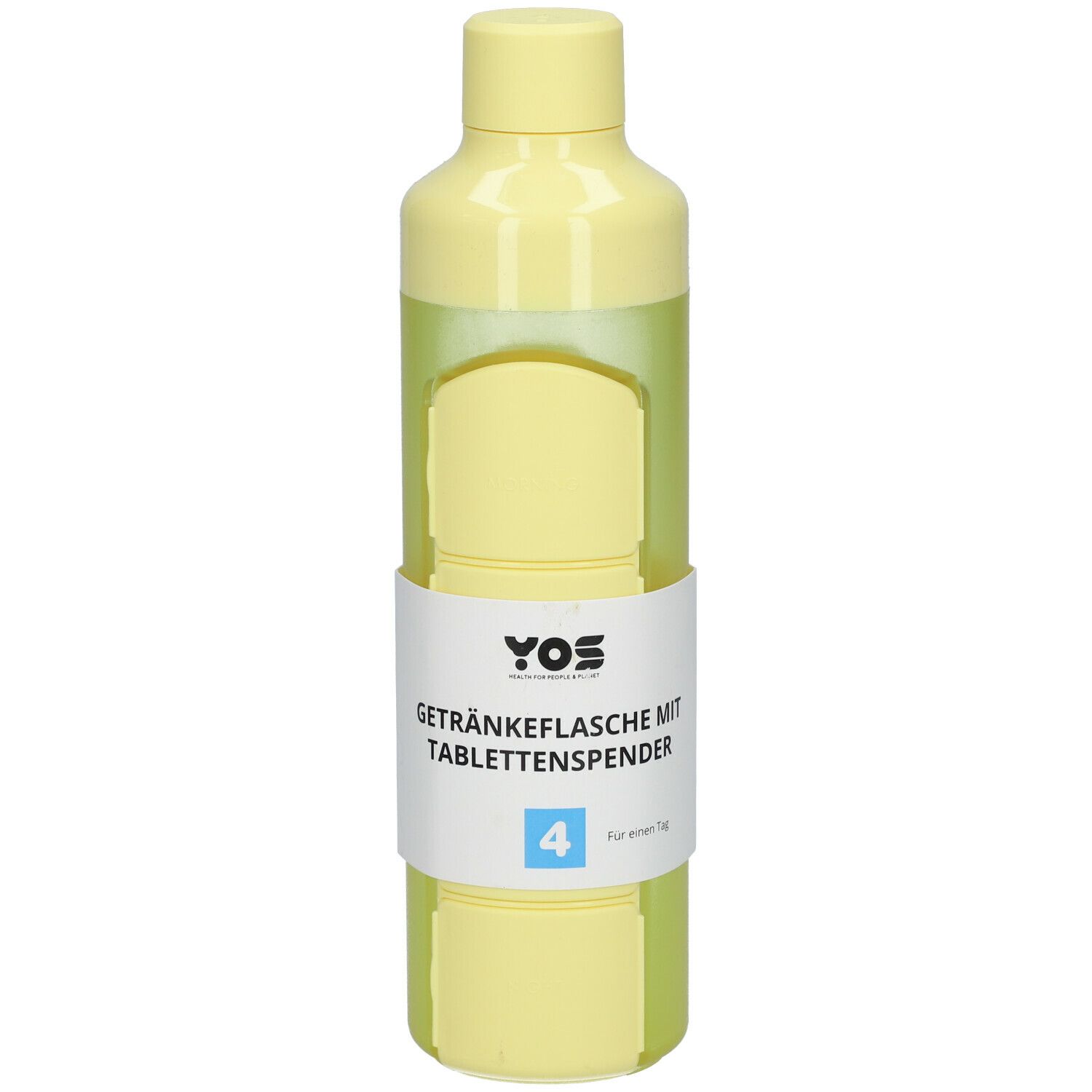 YOS Bottle mit Tabletten-Spender 1 Tag gelb