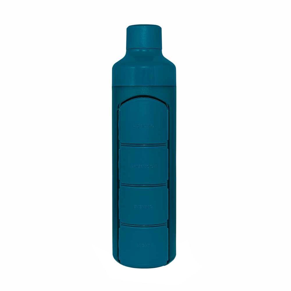 YOS Bottle avec distributeur de comprimés 1 jour bleu