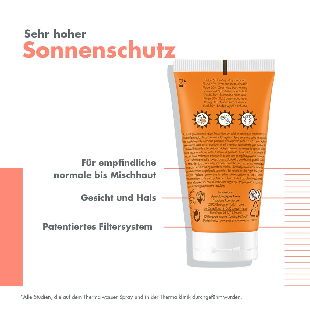 Avène Sonnenfluid LSF 50+ - für empfindliche, normale bis Mischhaut