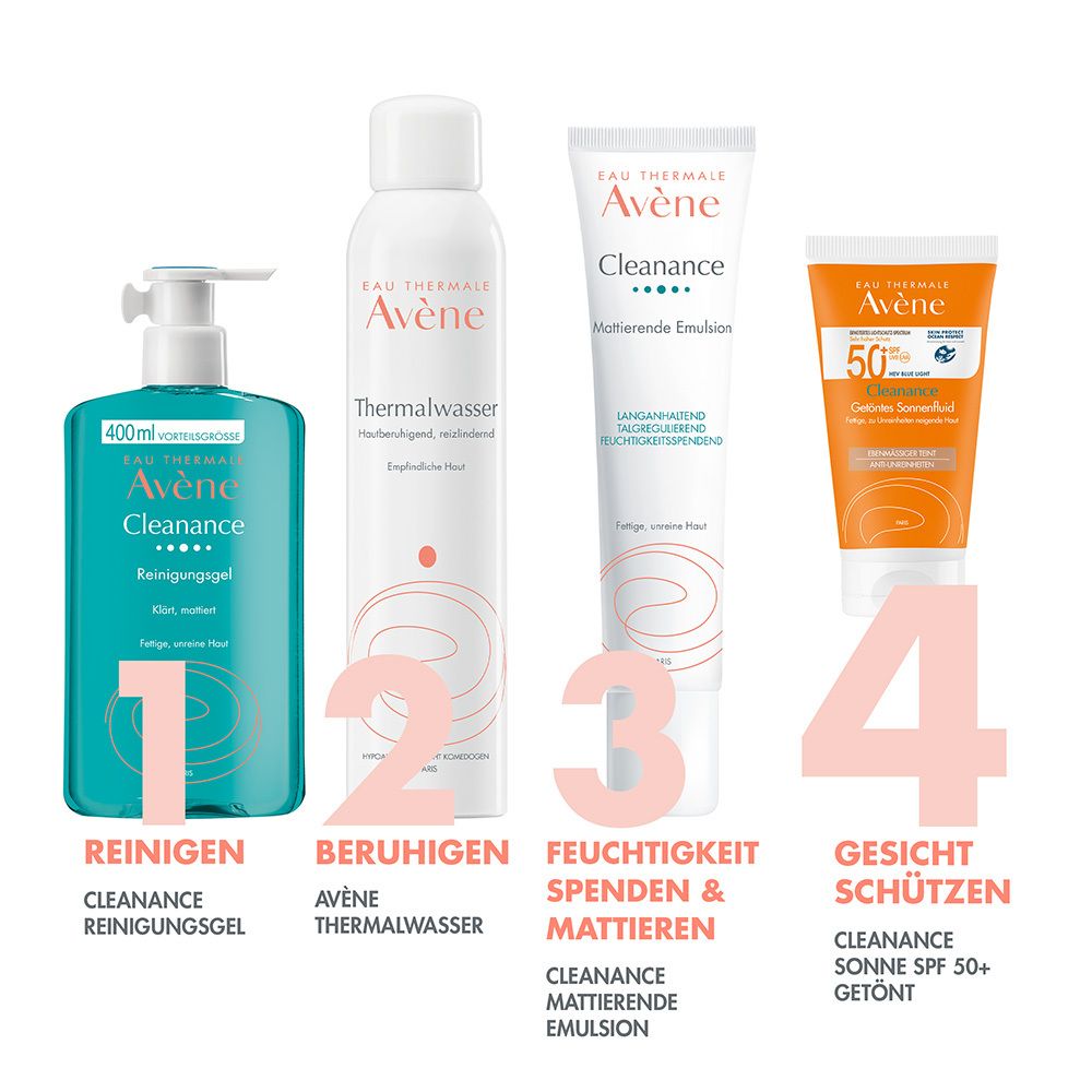 Avène Cleanance Getöntes Sonnenfluid LSF 50+ - für fettige unreine Haut