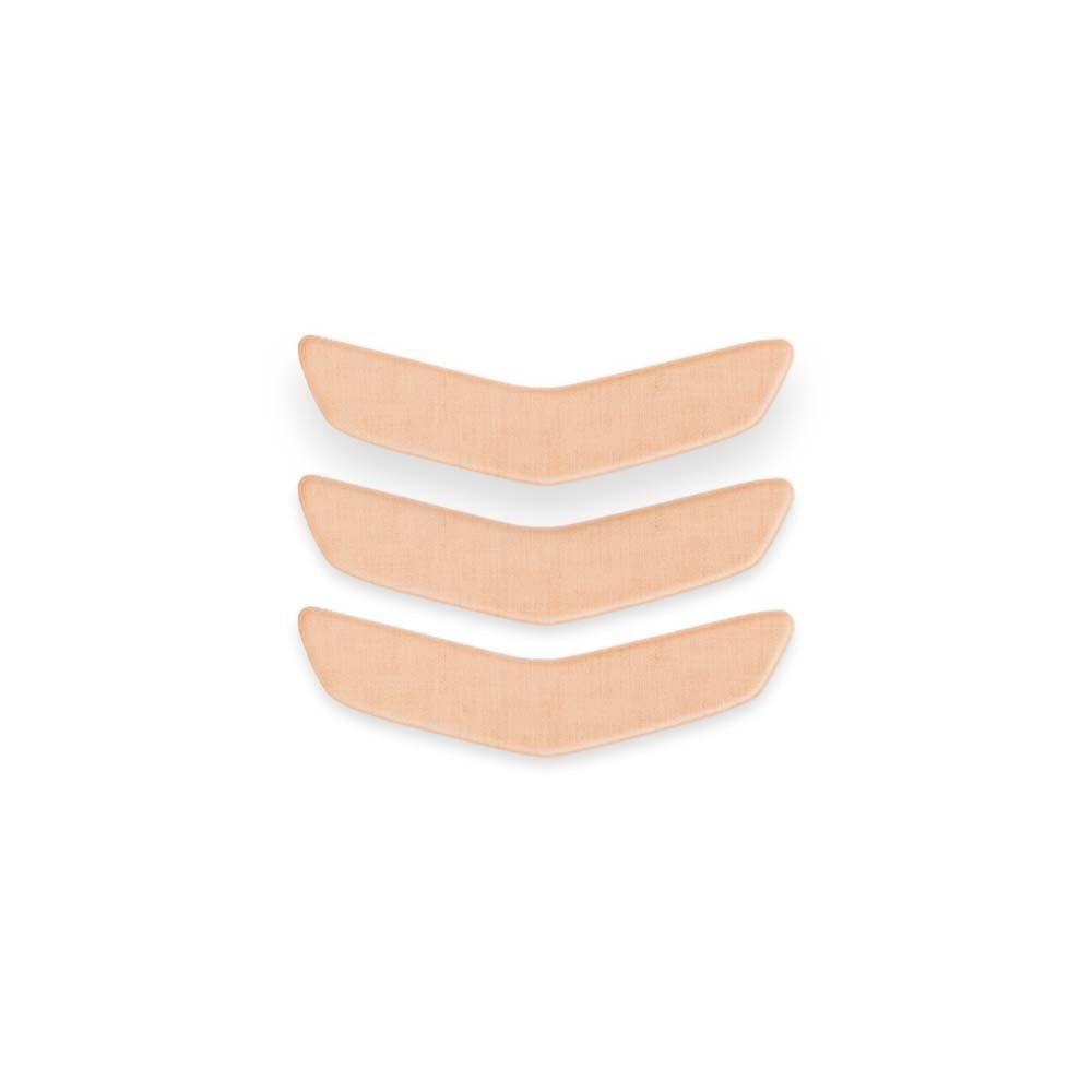 Drei beige Mund-Patches in V-Form, auf weißem Hintergrund. Keine weitere Information.