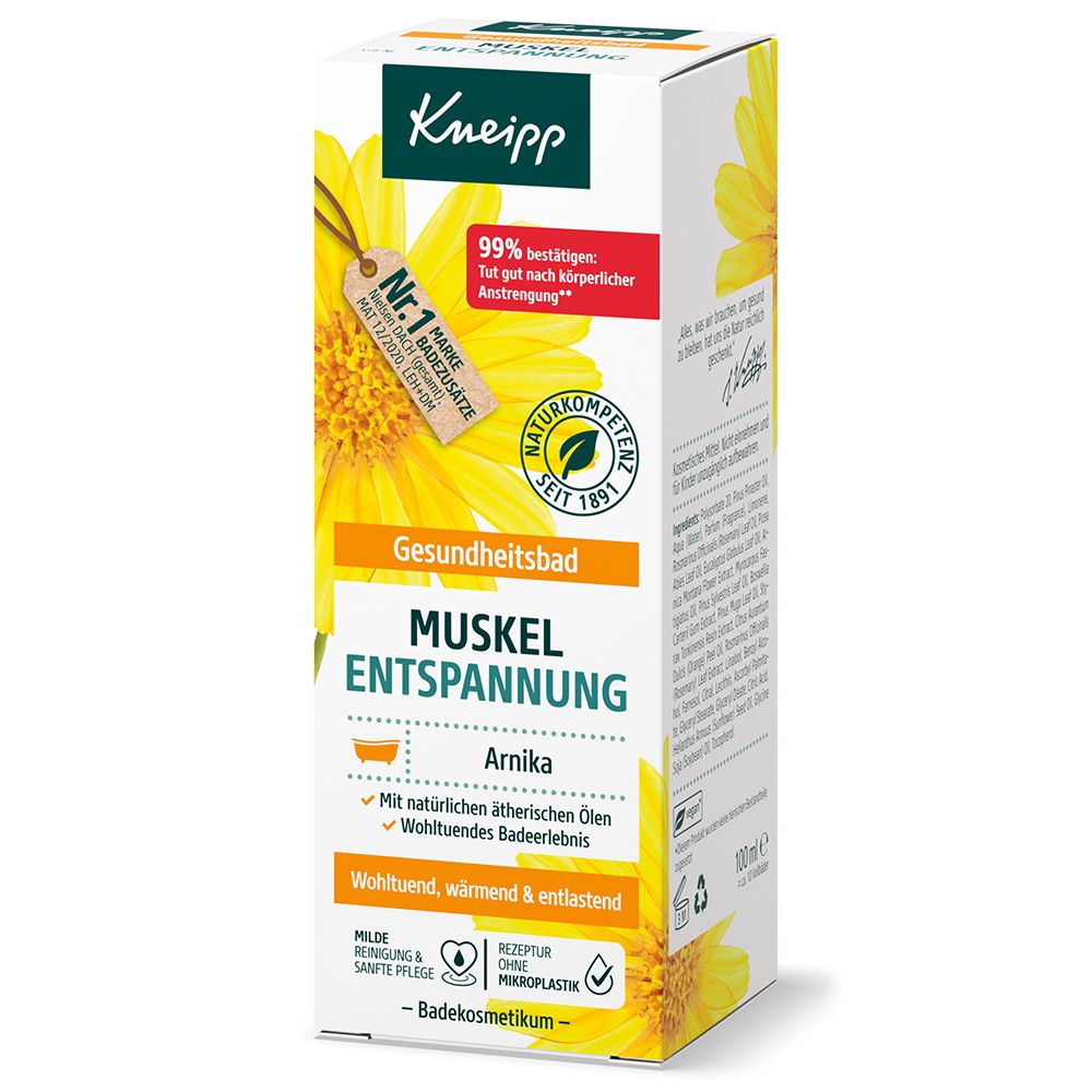 Kneipp Muskel Entspannung Arnika Badezusatz. Gesundheitsbad mit Arnika und ätherischen Ölen.
