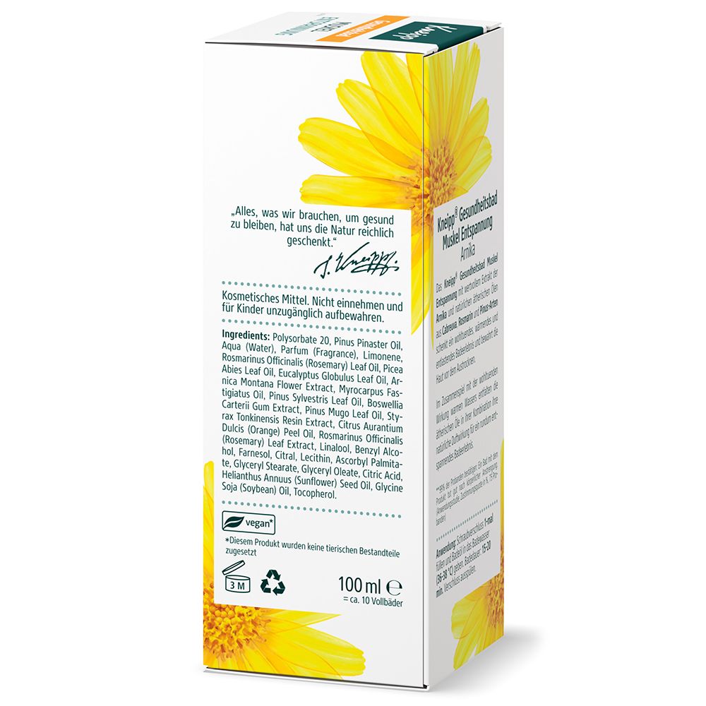 Verpackung eines Kosmetikprodukts mit Sonnenblumenmotiv, 100 ml.